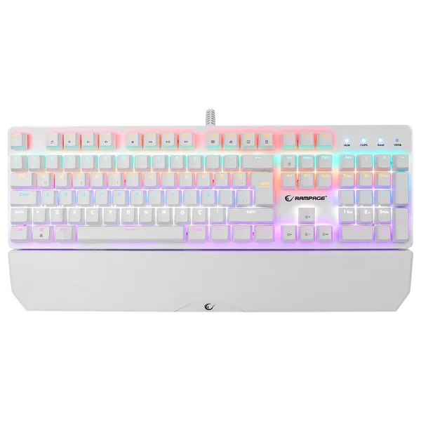 Rampage Umbra Kb-R86 Beyaz Red Switch Kablolu Mekanik Oyuncu Klavyesi - Görsel 5