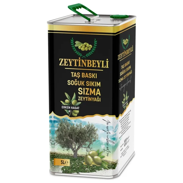 Zeytinbeyli Taş Baskı Soğuk Sıkım Zeytinyağı 5 lt 2'li - Görsel 5
