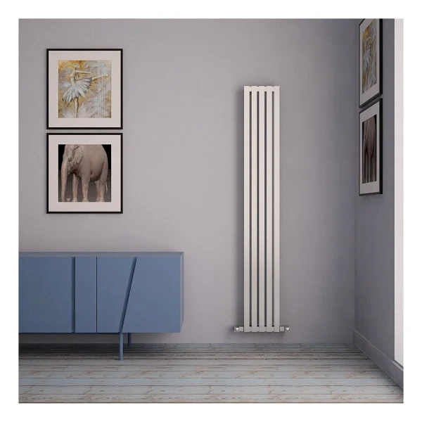 Carisa Sarp Dikey Paslanmaz Çelik Radyatör Modern Tasarım Satine 180x26 Cm - Görsel 2