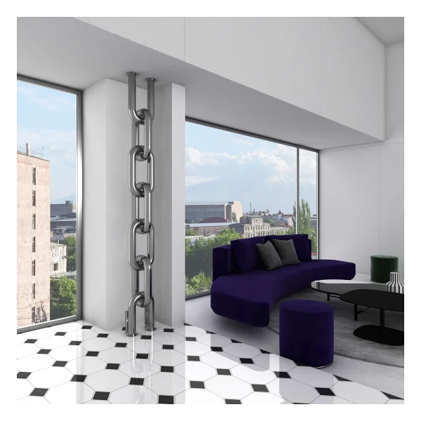 Carisa Link Floor Dikey Paslanmaz Çelik Radyatör Modern Tasarım Ayna Polisaj 230x24 Cm - Görsel 2