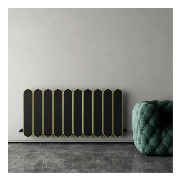 Carisa Magico Double Yatay Alüminyum Radyatör Modern Tasarım Siyah 60x99,5 Cm - Görsel 4