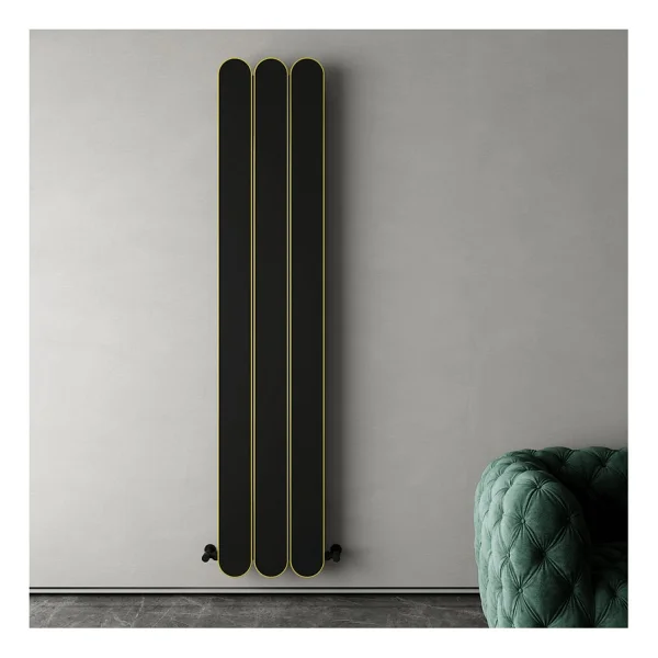 Carisa Magico Double Dikey Alüminyum Radyatör Modern Tasarım Siyah 180x49,5 Cm - Görsel 3