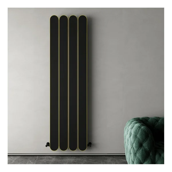 Carisa Magico Double Dikey Alüminyum Radyatör Modern Tasarım Siyah 180x49,5 Cm - Görsel 2