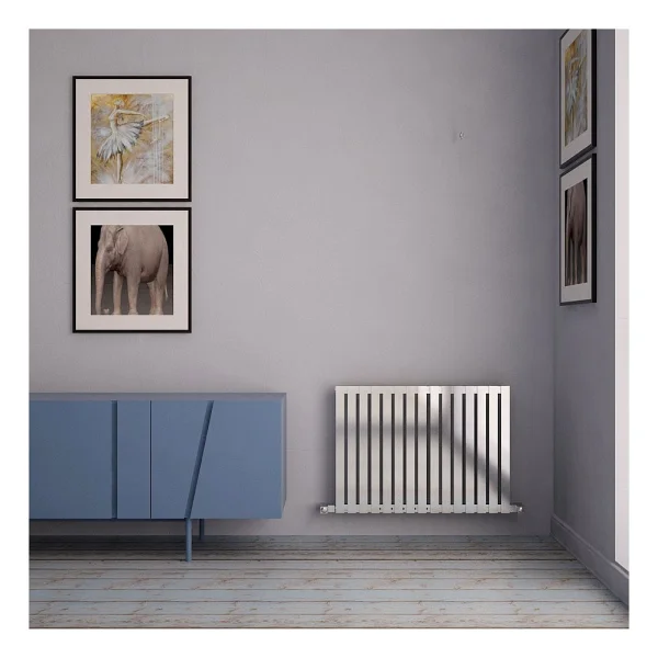 Carisa Sarp Yatay Paslanmaz Çelik Radyatör Modern Tasarım Ayna Polisaj 60x81 Cm - Görsel 3