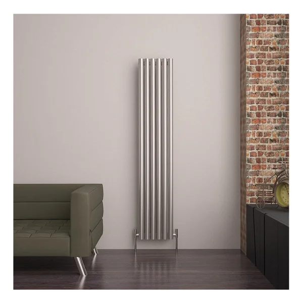 Carisa Mistral Dikey Paslanmaz Çelik Radyatör Modern Tasarım Satine 180x45 Cm - Görsel 3