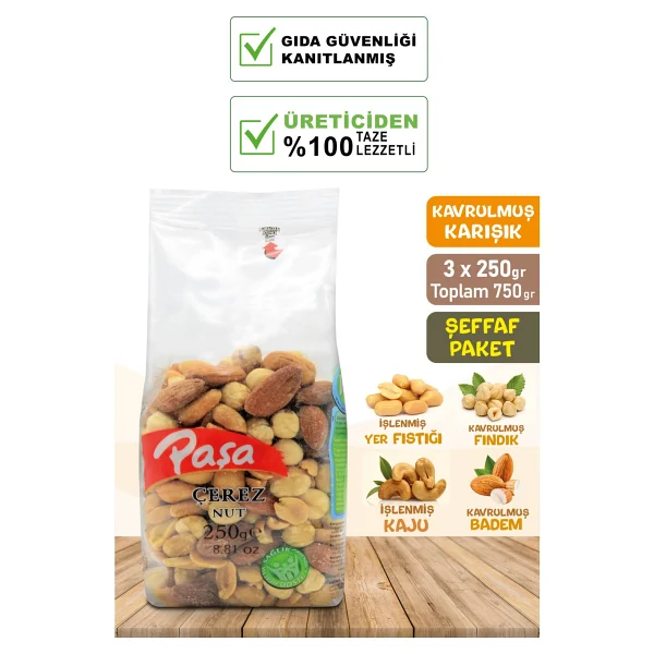 Paşa Kuruyemiş Kavrulmuş Karışık Kuruyemiş 250 Gr 3'lü - Görsel 7