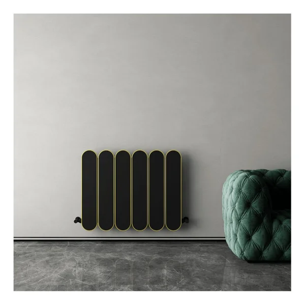 Carisa Magico Double Yatay Alüminyum Radyatör Modern Tasarım Siyah 60x99,5 Cm - Görsel 3