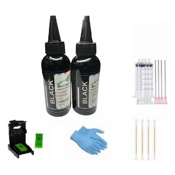 Canon E414 Uyumlu Kartuş Dolum Mürekkep 2'li Siyah Paket Renksan - Görsel 6