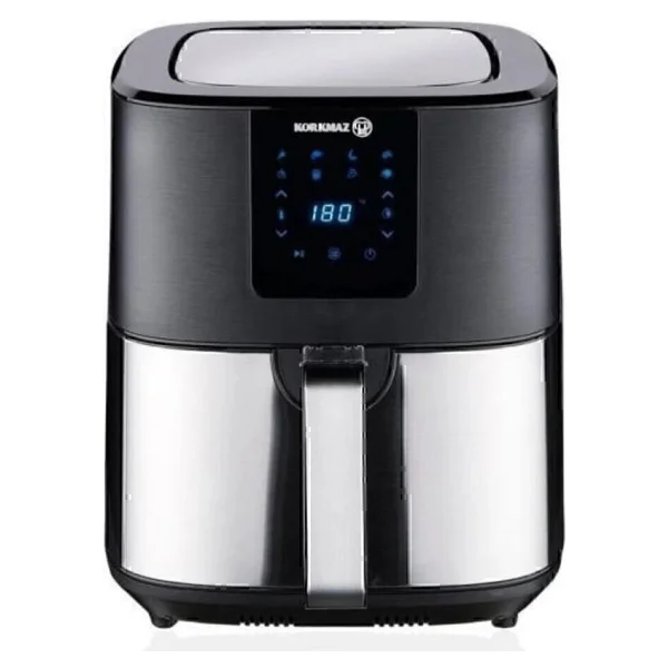 Korkmaz Air Max Yağsız Airfryer 6.5 Lt Tek Hazne İle Zamanlayıcı Özellikli Metal Tasarım - Gri - Görsel 8