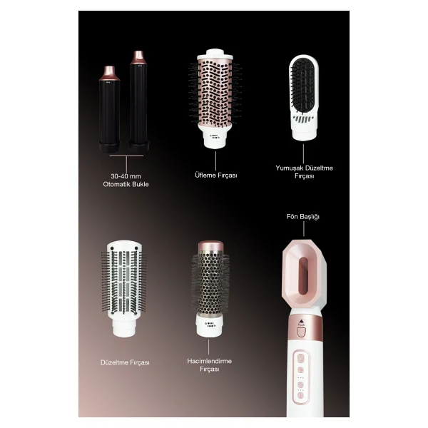 Fantom Hair Styler Sk 1700 Beyaz Saç Şekillendirme Seti - Görsel 9