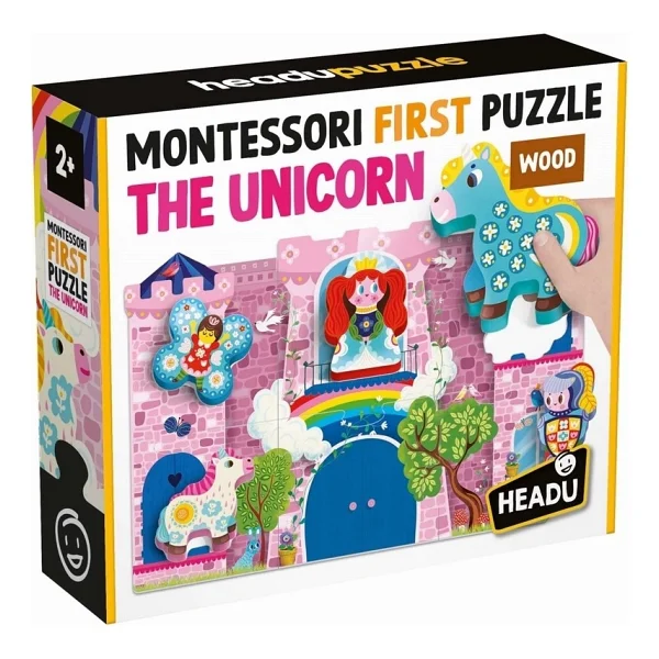 Headu Montessori First Puzzle The Unicorn Wood - Görsel 4