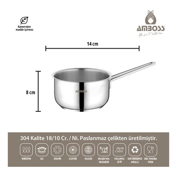 Amboss 3 Parça Cool Çelik Sütlük - Görsel 10