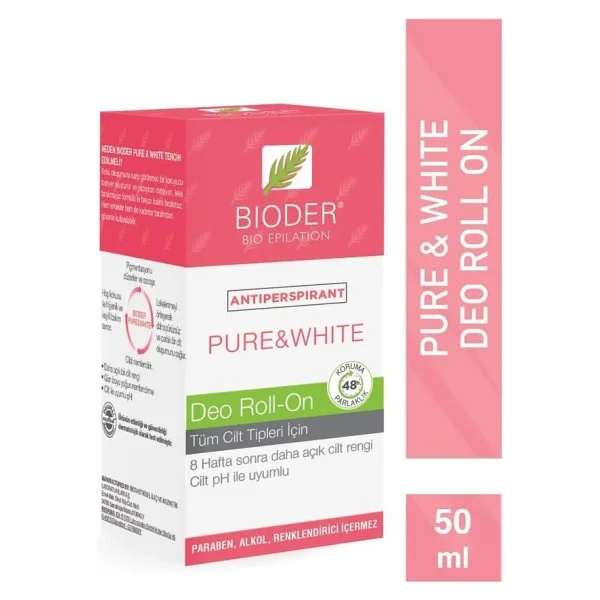 Bioder Antipersprant Pure & White Unisex Roll-On 50 Ml - Görsel 6