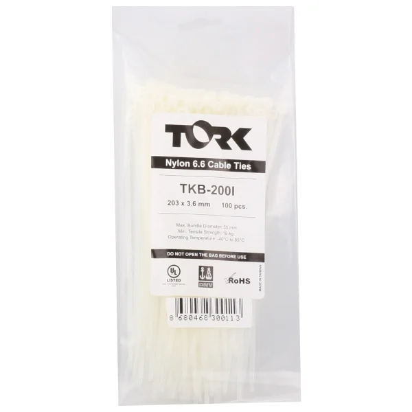 Tork Trk-710-9,0mm Beyaz 100lü Kablo Bağı - Görsel 2
