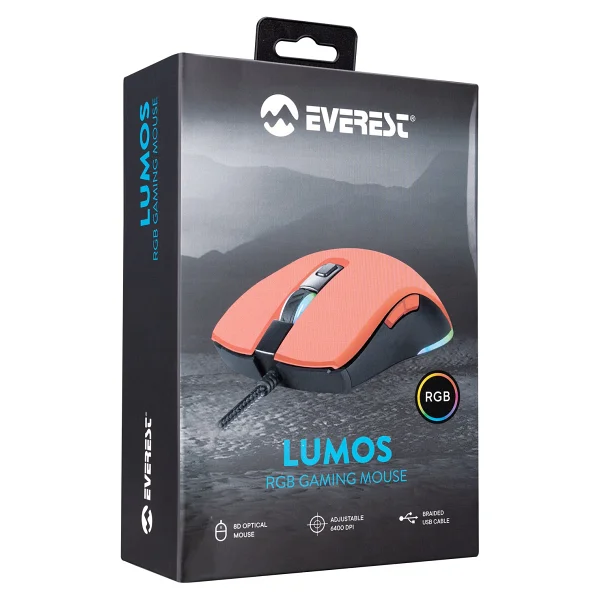 Everest Sgm-L1 Lumos Kırmızı RGB Optik Kablolu Oyuncu Mouse - Görsel 8