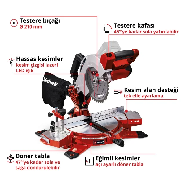 Einhell Te-Ms 18/210 Li Gönye Testere - Görsel 3