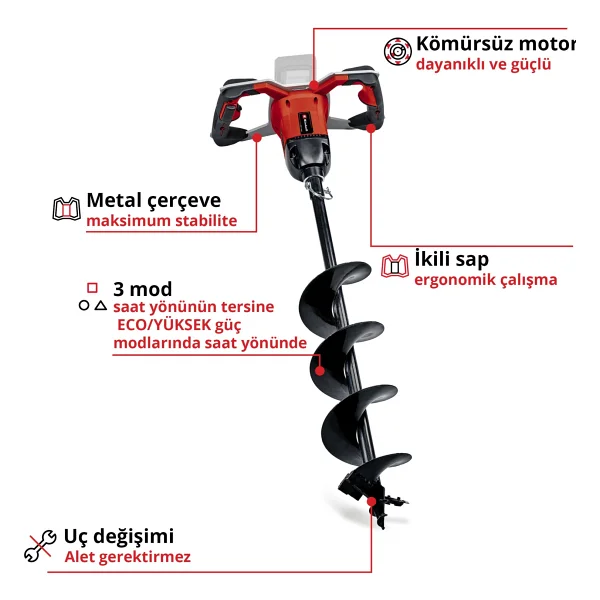 Einhell Gp-Ea 18/150 Li Bl Aküsüz Toprak Burgu Makinesi - Görsel 3