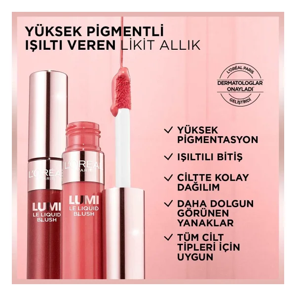 L'oreal Paris Lumi Işıltılı 630 True Rose Likit Allık - Görsel 4