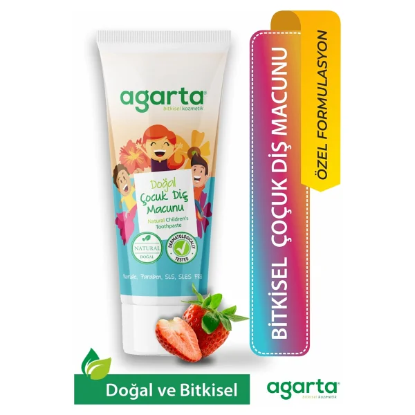 Agarta Doğal Çilekli 75 Ml Florürsüz Çocuk Diş Macunu - Görsel 9