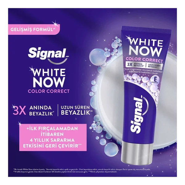 Signal White Now Color Correct 75 Ml Florürlü Diş Macunu - Görsel 5