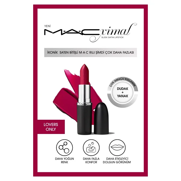 M.A.C Macximal Sleek Satin Lovers Only Ruj - Görsel 4