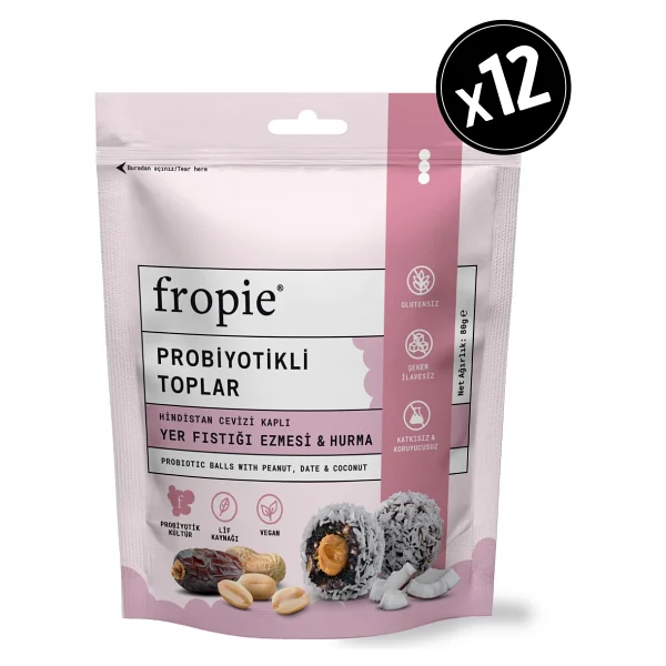 Fropie Probiyotikli Meyve Topları - Hindistan Cevizi Kaplı & Yer Fıstığı Ezmeli X 12 - Görsel 3