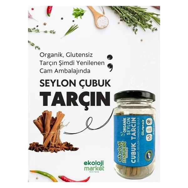Ekoloji Market Organik Glutensiz Kavanoz Çubuk Tarçın Seylon 25 Gr - Görsel 6