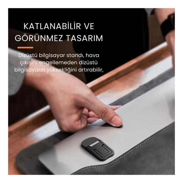 Coofbe 2 Adet Yapışkanlı Katlanılabilir 2 Kademe Yükseklik Ayarlı Laptop Standı Laptop Stand Ayağı - Görsel 3