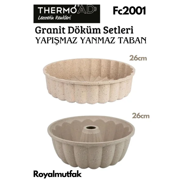 Thermoad 2'li Vizon Set Tart Kalıbı-kek Kalıbı Vizon - Görsel 2