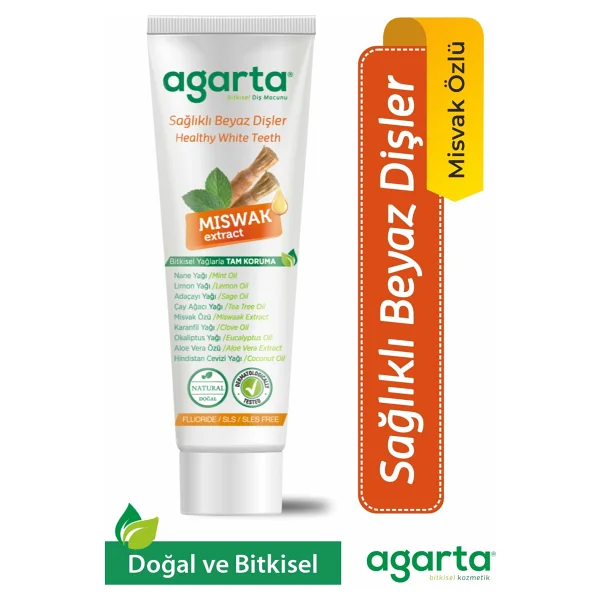 Agarta Doğal Misvak Özlü 100 ml Florürsüz Diş Macunu - Görsel 6