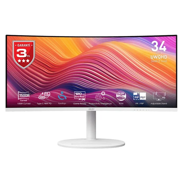 MSI Modern MD342CQPW 34" 1 ms UWQHD Curved 120 Hz Oyuncu Monitörü - Görsel 8