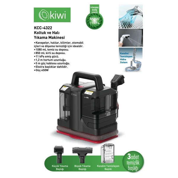 Kiwi Kcc-4322 Koltuk Ve Halı Yıkama Makinesi - Görsel 5