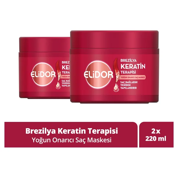 Elidor Brezilya Keratin Terapisi Yoğun Onarıcı 220 Ml 2 Adet Saç Maskesi - Görsel 9