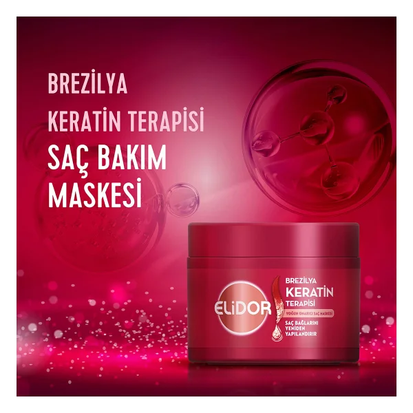 Elidor Brezilya Keratin Terapisi Yoğun Onarıcı 220 Ml 2 Adet Saç Maskesi - Görsel 3