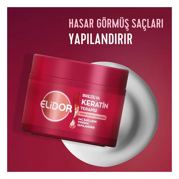 Elidor Brezilya Keratin Terapisi Yoğun Onarıcı 220 Ml 2 Adet Saç Maskesi - Görsel 5