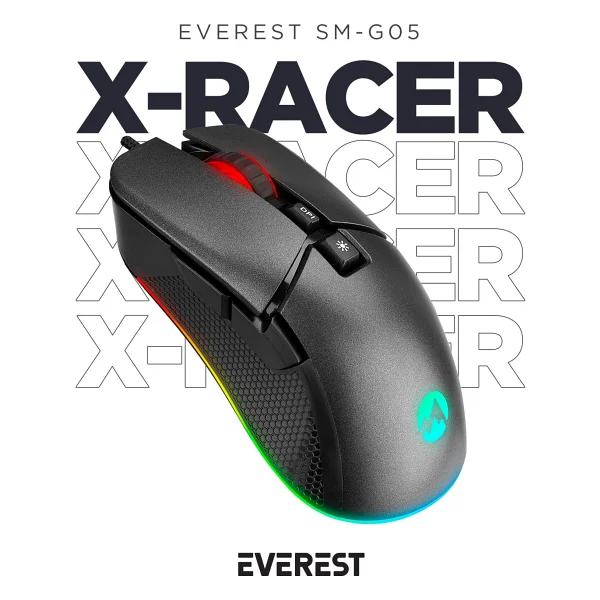 Everest Sm-G05 X-Racer RGB Optik Kablolu Oyuncu Mouse - Görsel 8