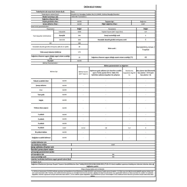 Beko 7052 NFB 5 Çekmeceli Dikey No Frost Derin Dondurucu - Görsel 4