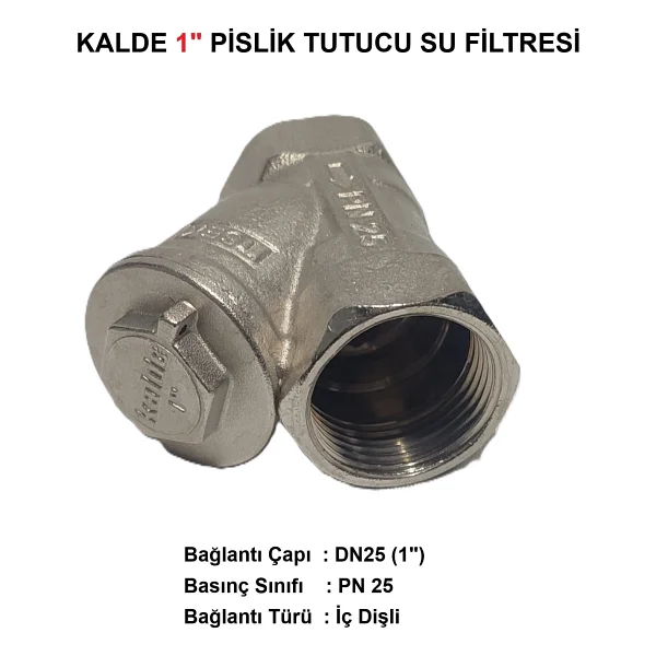 Kalde 1" Sarı / Krom Pislik Tutucu Su Filtresi Dn25 - Threaded Strainer - Dn25 (1") - Görsel 7