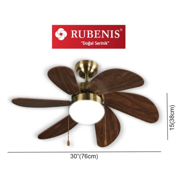 Rubenis Rbt306 Slv Gümüş Aydınlatmalı Tavan Vantilatörü - Görsel 6