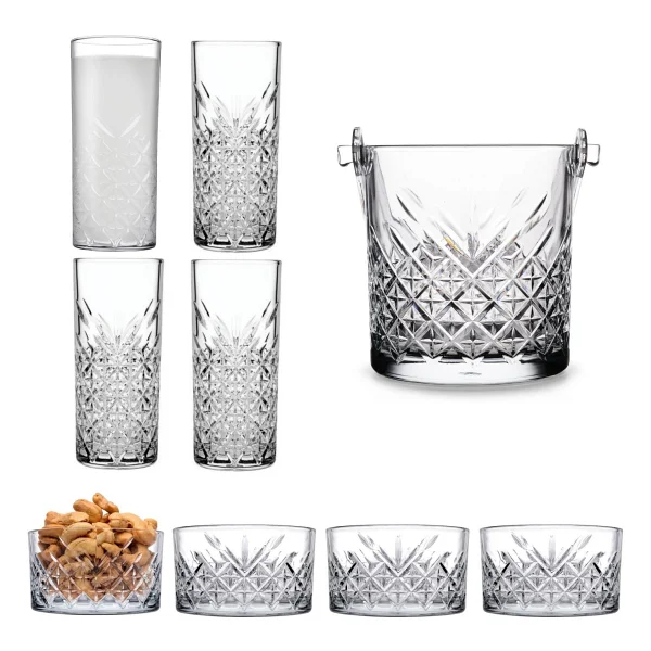 Paşabahçe 9 Parça Rakı Seti 4 Rakı Bardağı,4 Çerezlik,1 Buz Kova - Görsel 5