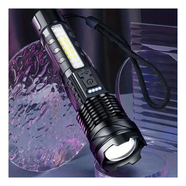 Valkyrie Şarjlı Ultra Güçlü LED El Feneri 7 Modlu 1500mah Çok Fonksiyonlu Zoom Özellikli - Görsel 2
