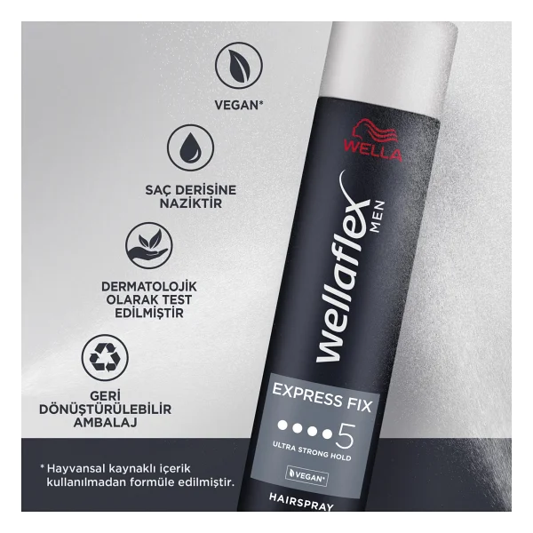 Wella Wellaflex Men Express Fix Ultra Güçlü 250 Ml Saç Spreyi - Görsel 2