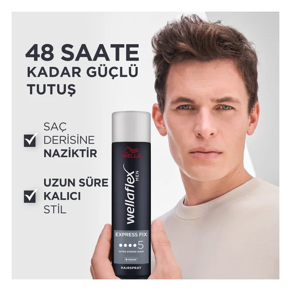 Wella Wellaflex Men Express Fix Ultra Güçlü 250 Ml Saç Spreyi - Görsel 6