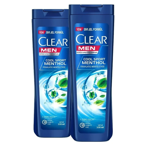Clear Men Cool Sport Menthol 350 ml 2 Adet Kepek Şampuanı - Görsel 2
