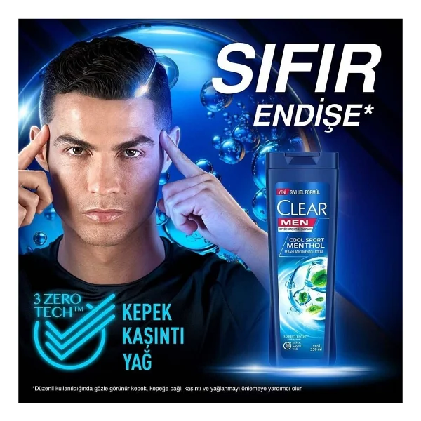 Clear Men Cool Sport Menthol 350 ml 2 Adet Kepek Şampuanı - Görsel 3