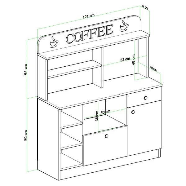 Evdemo Barista Kahve Köşesi Dolabı - Görsel 5
