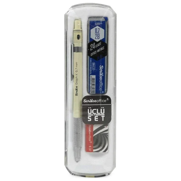 Scrikss Graph-X Beyaz 0.7 Mm 3'lü Versatil Uçlu Kalem Seti - Görsel 2