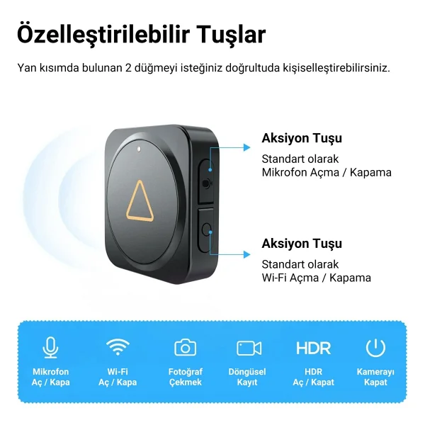 Viofo Tüm Kamera Serileri Için Btr200 Kablosuz Bluetooth Uzaktan Kumanda - Görsel 5