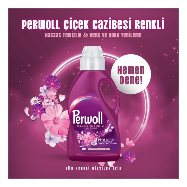 Perwoll Yenileme Çiçek Cazibesi Renkliler İçin Sıvı Deterjan 50 Yıkama 2.75 Lt - Görsel 4
