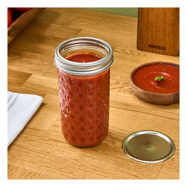 Karaca X Refika Baklava Desen 650 Ml Boyunsuz Cam Kavanoz - Görsel 3